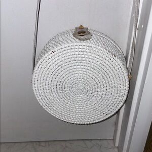 White wicker Woven Crossbody Bag- unbranded- NFS do not buy